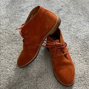 Clarks Women's Orange Suede Ankle Boots